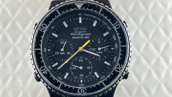 Seiko Chronograph Vintage Chronograph - 7A38-7080 - Sports 100 - BLACK - GENUINE SEIKO - immagine 18