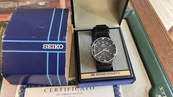 Seiko Chronograph Vintage Chronograph - 7A38-7080 - Sports 100 - BLACK - GENUINE SEIKO - immagine 12