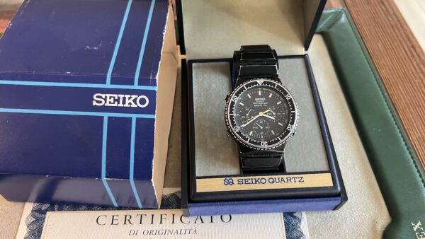 Seiko Chronograph Vintage Chronograph - 7A38-7080 - Sports 100 - BLACK - GENUINE SEIKO - immagine 2